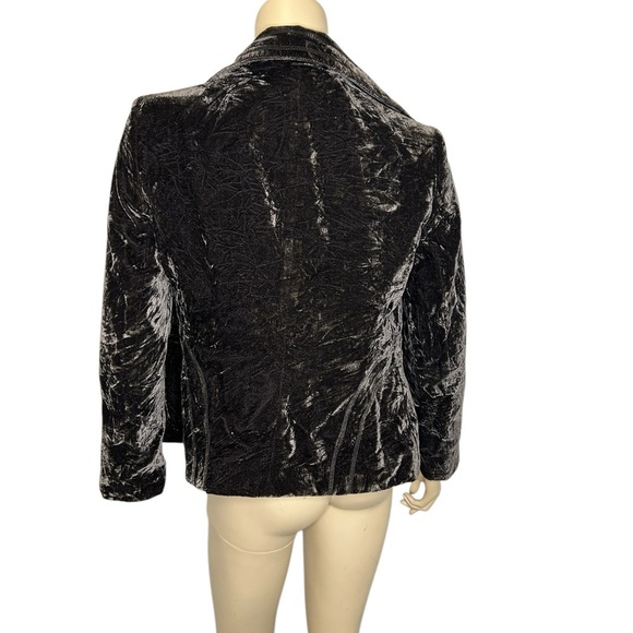 Access Bronze Crushed Velvet Cropped Blazer Sz 6 Whimsigoth Grunge Fairy Whimsy - Picture 5 of 6